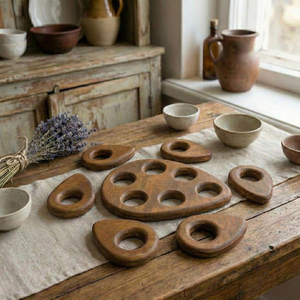 Bandeja para Huevos de Madera con Forma Ovalada, Organizador Decorativo para Almacenamiento de Huevos, para Encimera de Cocina, Mesa de Desayuno, Despensa, Cocina Estilo Rústico - Product Image 5