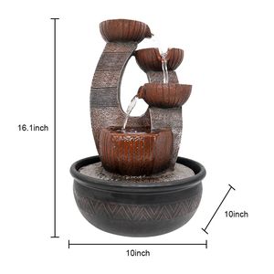 Fontana da Tavolo per Interni da 16,1 Pollici con Luci LED e Pompa, Elegante Fontana Decorativa Illuminata - Product Image 5