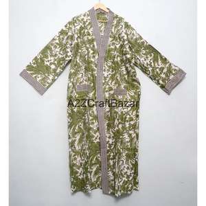 Último Diseño, Elegante y Moderno, Bata Kimono de Algodón Suave con Estampado Floral Colorido, Cinturón Ajustable, para Verano e Invierno - Product Image 1