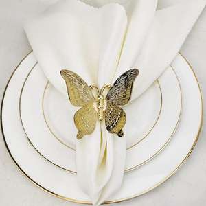 Ensemble d'anneaux de serviette en métal de luxe, élégants et réutilisables, accessoires de table pour mariage, hôtel et restaurant - Product Image 3