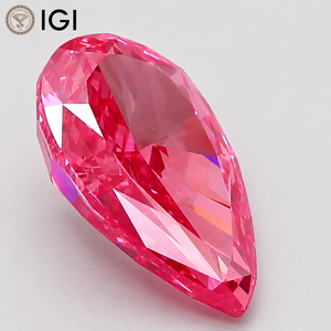 เพชรรูปทรงลูกแพร์สังเคราะห์ที่ได้รับการรับรองจาก IGI สีชมพูสดใส VVS2 สำหรับทำเครื่องประดับ - Product Image 4