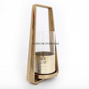 Attractive Look Geometric Designer Gold Plated Metal And White Marble Luxury <b>Candle</b> <b>Stick</b> Holder Home Hotel Table Decoration - Product Image 6
