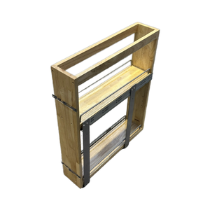 Hölzernes Ausziehregal mit Soft-Close-Funktion, Vielseitiger Unterschrank-Organizer mit Bodenmontierten Schienen und Regalböden für die Küchenaufbewahrung - Product Image 1