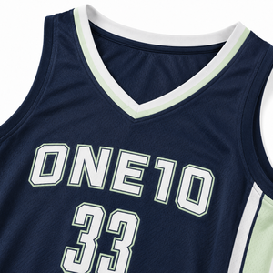 One10 <b>Women's</b> Basketball Jersey Set Sleeveless V-Neck 33 Number Sporty Breathable Durable Polyester/Cotton <b>Shorts</b> Side <b>Stripe</b> - Product Image 6
