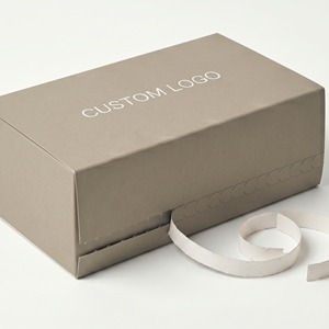 Boîte en carton rigide personnalisée avec logo, rectangle, carton ivoire, impression UV, ruban, accessoire, emballage cadeau haut de gamme - Product Image 1