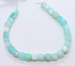 AAA Natural Peruvian <b>Opal</b> Faceted Cube Beads 8-9 MM 3D Box Shape Peru <b>Opal</b> Gemstone Beads 8 Inch <b>Opal</b> Beads For Jewelry Making - Product Image 1