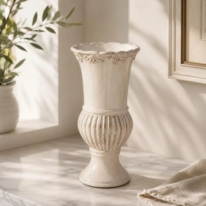 Most Selling <b>Ceramic</b> Tabletop <b>Vase</b> Matte White Shabby Chic Style 16-24 Inches Exquisite Durable Flower Decor - Product Image 2