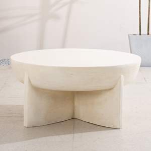 Mesa Redonda para Exteriores de 35.5 Pulgadas de Diámetro, Fabricada con Óxido de Magnesio Blanco, Producto Elegante y Duradero - Product Image 3