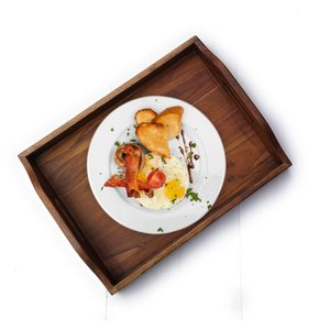 Elegantes Bandejas de Madera Ecológicas para Servir el Desayuno, Bandejas Decorativas Multiusos Hechas a Mano y Duraderas para Restaurantes y Uso Doméstico - Product Image 4