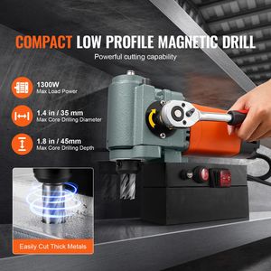 Trapano Magnetico 1300W a Basso Profilo, Leggero e Portatile con Dispositivo di Raffreddamento e Protezione da Sovraccarico - Product Image 2