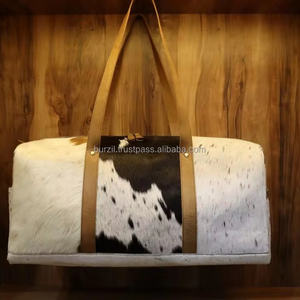 Sac de voyage fourre-tout en cuir véritable avec poils, grande capacité, fermeture éclair, vente en gros, LHODB-0026 - Product Image 5