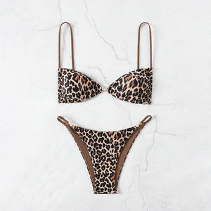 Conjuntos de bikinis de 2 piezas para mujer, trajes de baño sexys con estampado de leopardo para la playa - Product Image 4