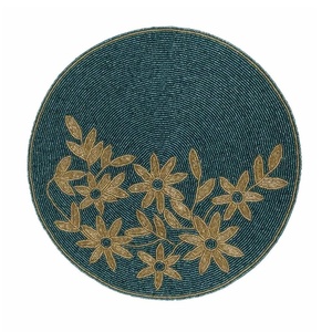 New Arrival Novelty Floral Leaf Beaded Place <b>Mat</b> Handmade Glass Beaded Charger Plate Dinning <b>Table</b> Decor Beaded <b>Table</b> <b>Mat</b> - Product Image 6