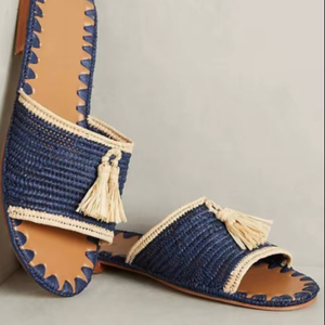 Mules en raphia faites à la main : sandales d'été marocaines - Product Image 1