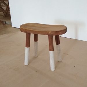 Solid Teak Wood <b>Small</b> <b>Stool</b> Handcrafted Eco-Friendly Durable Tropical Modern Design Rustic Finish Living Room Furniture - Product Image 1
