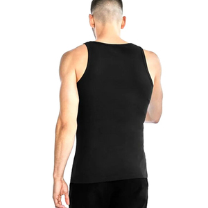 Camiseta sin Mangas Negra para Hombre, Diseño Moderno 2026, Cuello Redondo, Tejido Transpirable, Estilo Casual, Color Sólido, Material de Algodón, OEM - Product Image 2