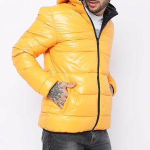 Blouson matelassé surdimensionné à capuche en toile épaisse pour homme, modèle 2025, avec effet bulle brillant - Product Image 4