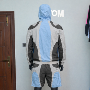 Ensemble court coupe-vent deux pièces pour homme, décontracté, hiver, zippé, polyester/coton, respirant, séchage rapide, confortable, haute qualité - Product Image 4