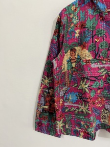 Sudadera con Capucha Kantha Estilo Bohemio, Hecha a Mano, Talla Grande - Product Image 6