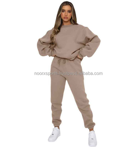 Conjunto de Pantalones Deportivos de Dos Piezas para Mujer, Nuevo Modelo Otoño 2025, de Alta Calidad, con Logotipo Personalizado, de Felpa, Holgados y Cómodos - Product Image 1