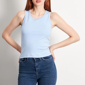 Camiseta de Tirantes Deportiva para Mujer, Estilo Nuevo, 100% Algodón, Ajuste Personalizado, Transpirable, Verano, Regular, de Alta Calidad y Superventas - Product Image 2