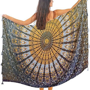 High Quality Rayon Sarong Pareo Women Beach Cover Up Printed Wrap <b>Skirt</b> Summer Swimwear Custom Design Bulk Wholesale - Product Image 1