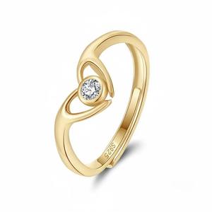 Bijoux fins, bague en argent sterling 925, bracelet ouvert en or massif 14 carats, diamant de laboratoire, diamant rond, cadeau romantique pour elle - Product Image 1