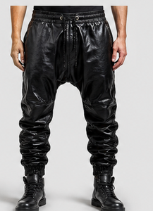 Pantalon en cuir pour homme, style motard, color-block, pour l'automne - Product Image 3