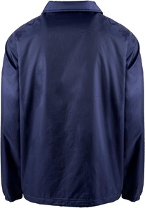 Men's Navy Blue Polyester <b>Coach</b> Jacket Turn-Down Collar Button Front Casual Waterproof Spring Wear Regular Fit - Product Image 6