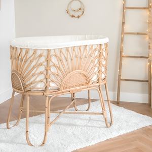 Lit bébé en rotin artisanal, berceau pour nouveau-né, lit d'enfant pas cher, nacelle pour bébé - Product Image 3