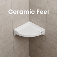 Étagère d'angle de douche murale de luxe en acier inoxydable blanc de qualité supérieure, étagère flottante auto-drainante pour salle de bain, porte-savon triangulaire