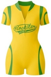 Body Basics <b>Rompers</b> Custom Workout Spandex Bodycon Jumpsuits <b>Women</b> Onesie Zip up One Piece Yoga Fitted Bodysuit <b>Romper</b> for <b>Women</b> - Product Image 4