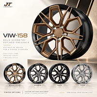 Jantes forgées à cinq branches, 18-22 pouces, bronze avec lèvre noire, 5x112 5x114.3 VIW-158 pour BMW Audi Mercedes-Benz