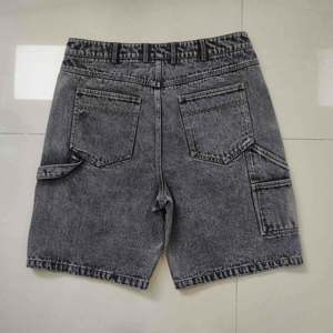 Pantalones cortos de mezclilla 100% algodón para hombre, holgados, con cremallera, bordados personalizados al por mayor, estilo baggy, para skate - Product Image 6