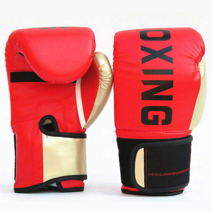 Gants de boxe en cuir noir et jaune, à lacets, pour adultes, pour l'entraînement - Product Image 2