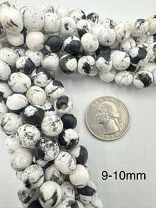 Perles semi-précieuses en buffle blanc naturel faites à la main, 10-11 mm, lisses, pour la création de bijoux, brin de 8 pouces - Product Image 1