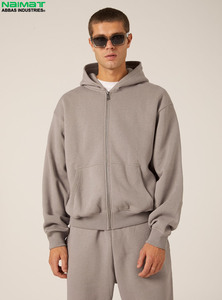 Sweat à capuche zippé intégral à manches doublement rayées bicolores pour homme, vêtement d'extérieur en polaire pour l'entraînement - Product Image 2