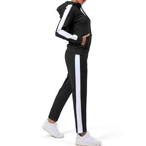 Conjunto Deportivo de Invierno para Mujer, Talla Grande, Color Sólido, 100% Algodón, Sudadera con Capucha y Pantalones Jogger de Dos Piezas - Product Image 4