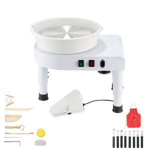 Tornio per Ceramica Regolabile da 11 Pollici, 60-300 RPM, con Pedale e Base Sollevabile Staccabile - Product Image 1