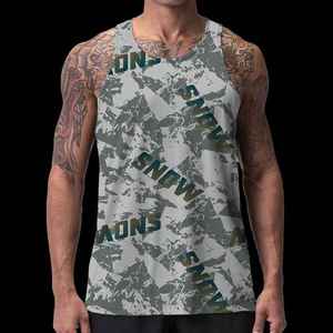 เสื้อกล้ามออกกำลังกายผู้ชาย โพลีเอสเตอร์ ซับลิเมชั่น แห้งเร็ว ทรงเข้ารูป สำหรับออกกำลังกาย วิ่ง และกีฬา - Product Image 2