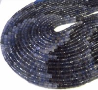 Perles de pierres précieuses en Iolite bleue, forme disque plat Heishi, 6 mm, qualité supérieure, naturelles, facettées, translucides, brin de 16 pouces, prix d'usine