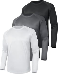 Camiseta de Manga Larga para Hombre, de Secado Rápido, Color Sólido, Cuello Redondo, Corte Holgado, Tejido de Poliéster, Informal, con Logotipo Frontal, Estilo Vintage, Talla Grande - Product Image 5
