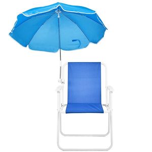 Chaise de plage pliable légère et portable avec parasol, capacité de 265 lb pour adultes, voyages, pique-niques, concerts - Product Image 2