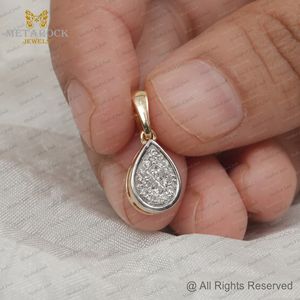 Pendentif minimaliste en or jaune 14 carats avec diamant naturel en forme de goutte d'eau, bijoux fins, vente en gros, cadeau pour la Saint-Valentin - Product Image 5