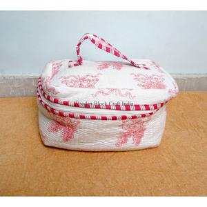 Modern 3-Piece Eco-Friendly Cotton Quilted <b>Vanity</b> Set Floral Prints Zipper Closure Soft Cosmetic Bags Cases <b>Makeup</b> Skincare - Product Image 3