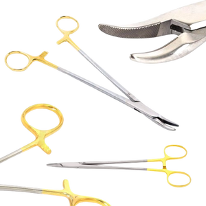 Porte-aiguille courbé en acier inoxydable MAYO-HEGAR HEANEY 30,0 cm, instrument chirurgical de base, fabriqué au Pakistan, en carbure de tungstène TC - Product Image 1