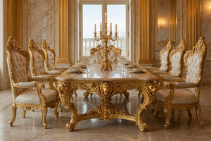 Ensemble de meubles de salle à manger en bois de style néoclassique d'inspiration romaine, acheter un ensemble de table à manger classique 8 places, meubles de luxe pour la maison, Sydney - Product Image 6