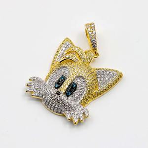 Pendentif Hip Hop Iced Out en Moissanite Renard Cartoon, en Argent 925 Plaqué Or, avec Diamants, pour Hommes et Femmes - Product Image 5