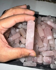 Cabujón de Cuarzo Rosa Natural, Pulido y Liso, Gema Suelta, Cuarzo Rosa Suave, Forma Alargada, para Joyería - Product Image 3