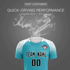 Ensemble de maillots de football unisexes en polyester respirant avec protection UV, impression numérique, pour l'été - Product Image 4